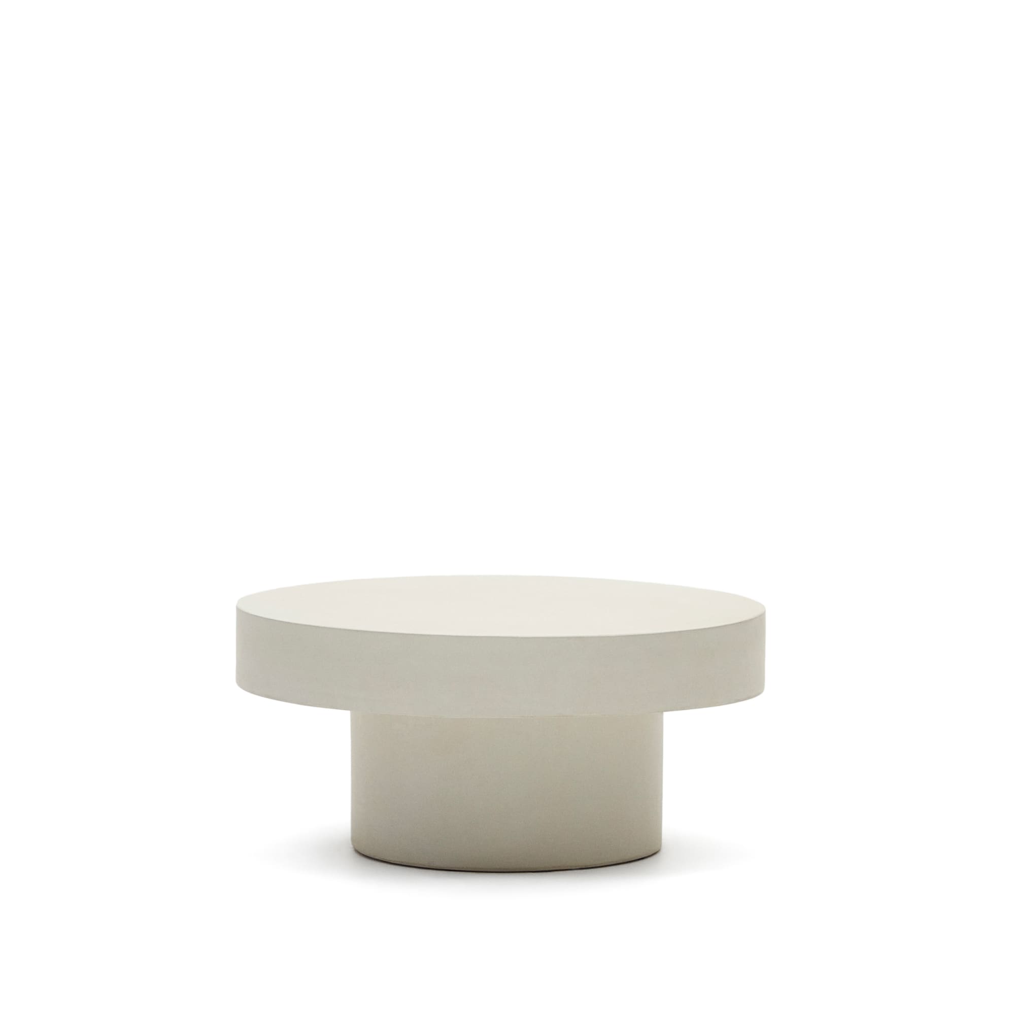 Kave Home - Aiguablava ronde salontafel in wit cement, Ø 66 cm