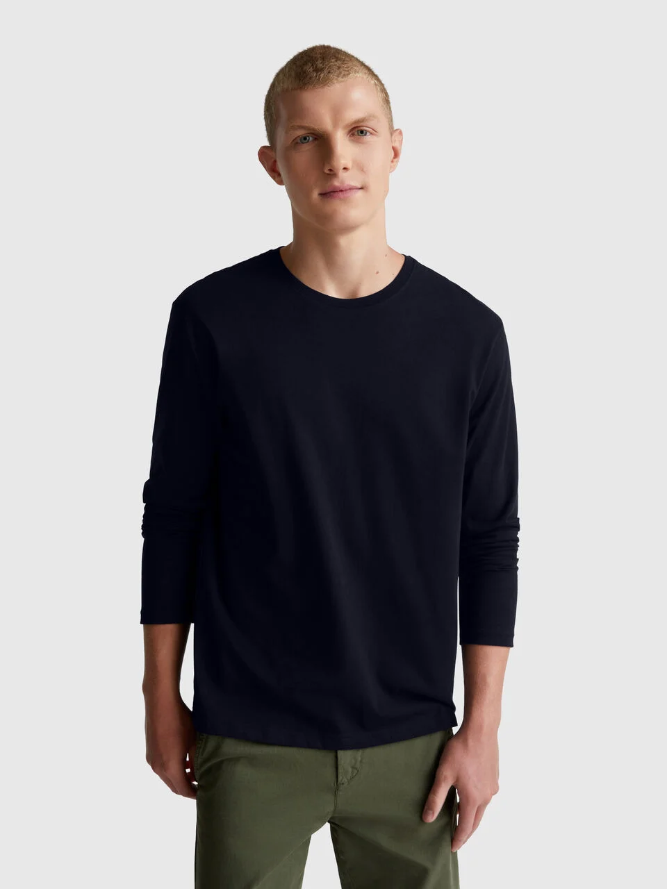 Long sleeve pure cotton t-shirt