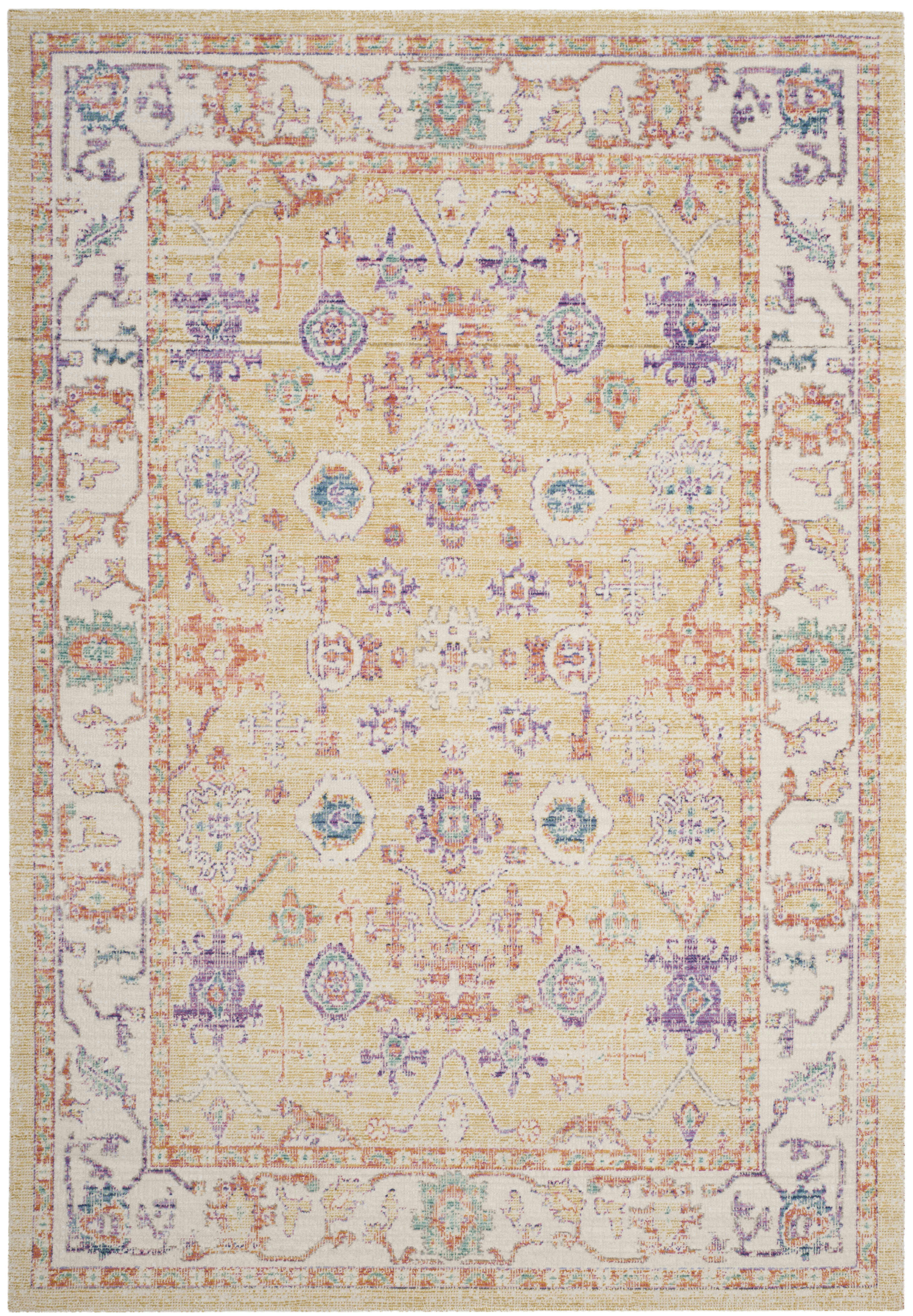 WINDSOR - Tapis de salon interieur en or & lavande, 152 x 213 cm