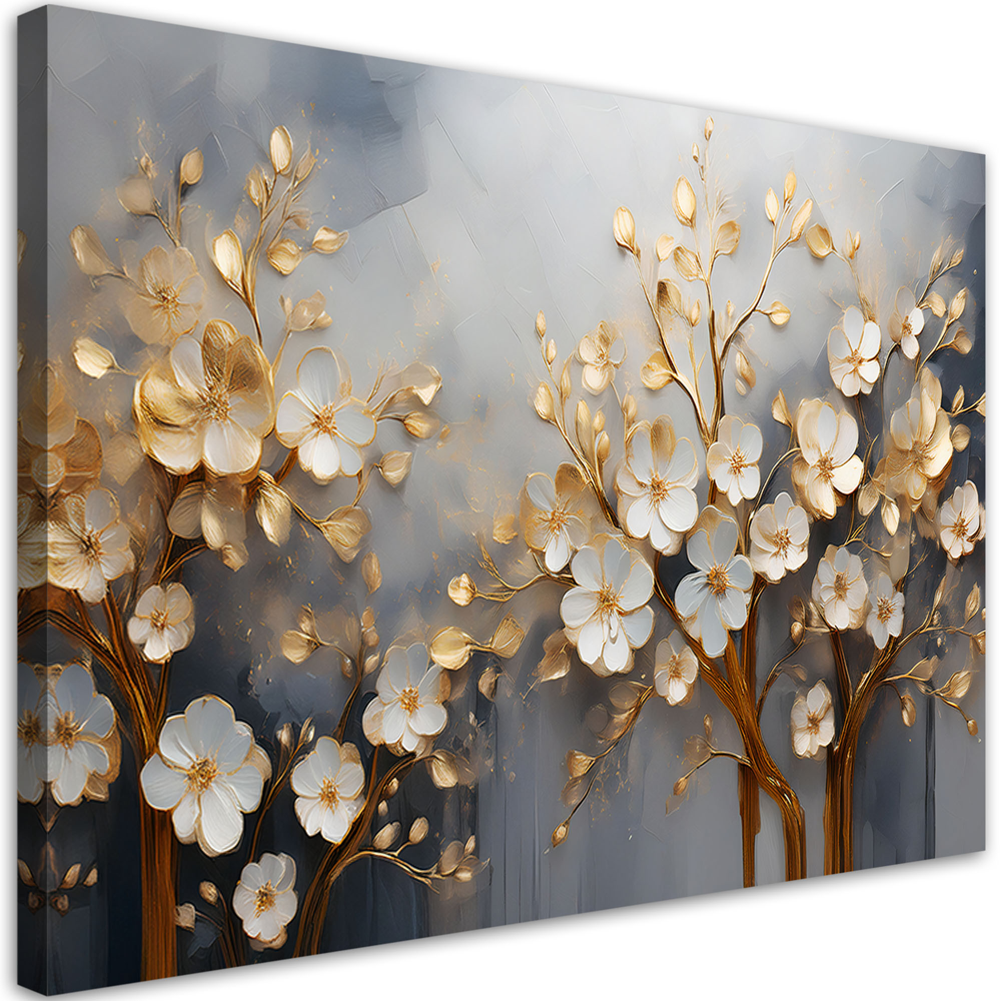 Feeby Obraz na płótnie, Drzewo Magnolia Abstrakcja Złoty 60x40