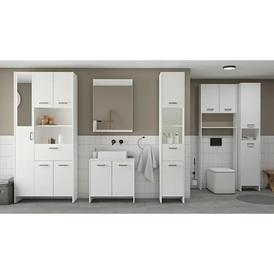 Badkamerkast Coralie - 83,4 x 32,8 x 184,9 cm - Wit