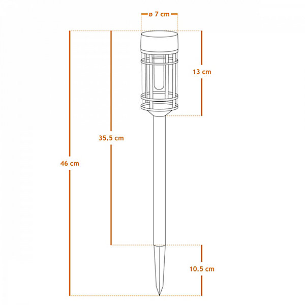 Lot de 2 lampes solaires extérieures, éclairage LED - Noir - Linxor