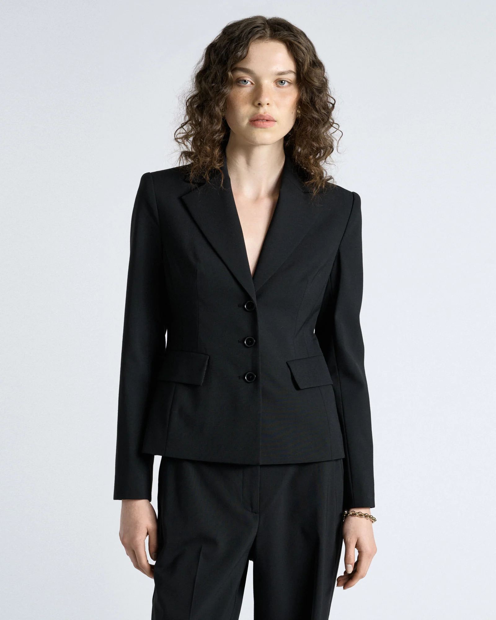 European Stretch Suiting Hourglass Blazer