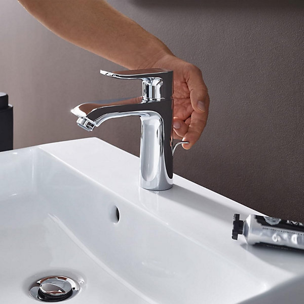 Mitigeur lavabo HANSGROHE Metris 110 CoolStart avec tirette et vidage chromé