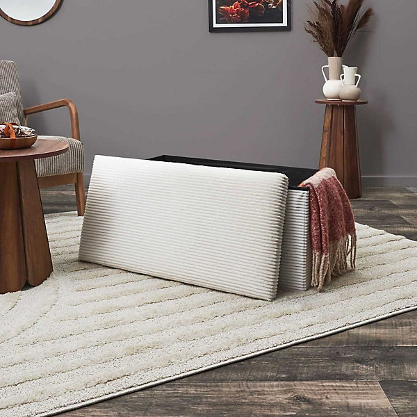 Coffre banc pliable en velours côtelé Scott