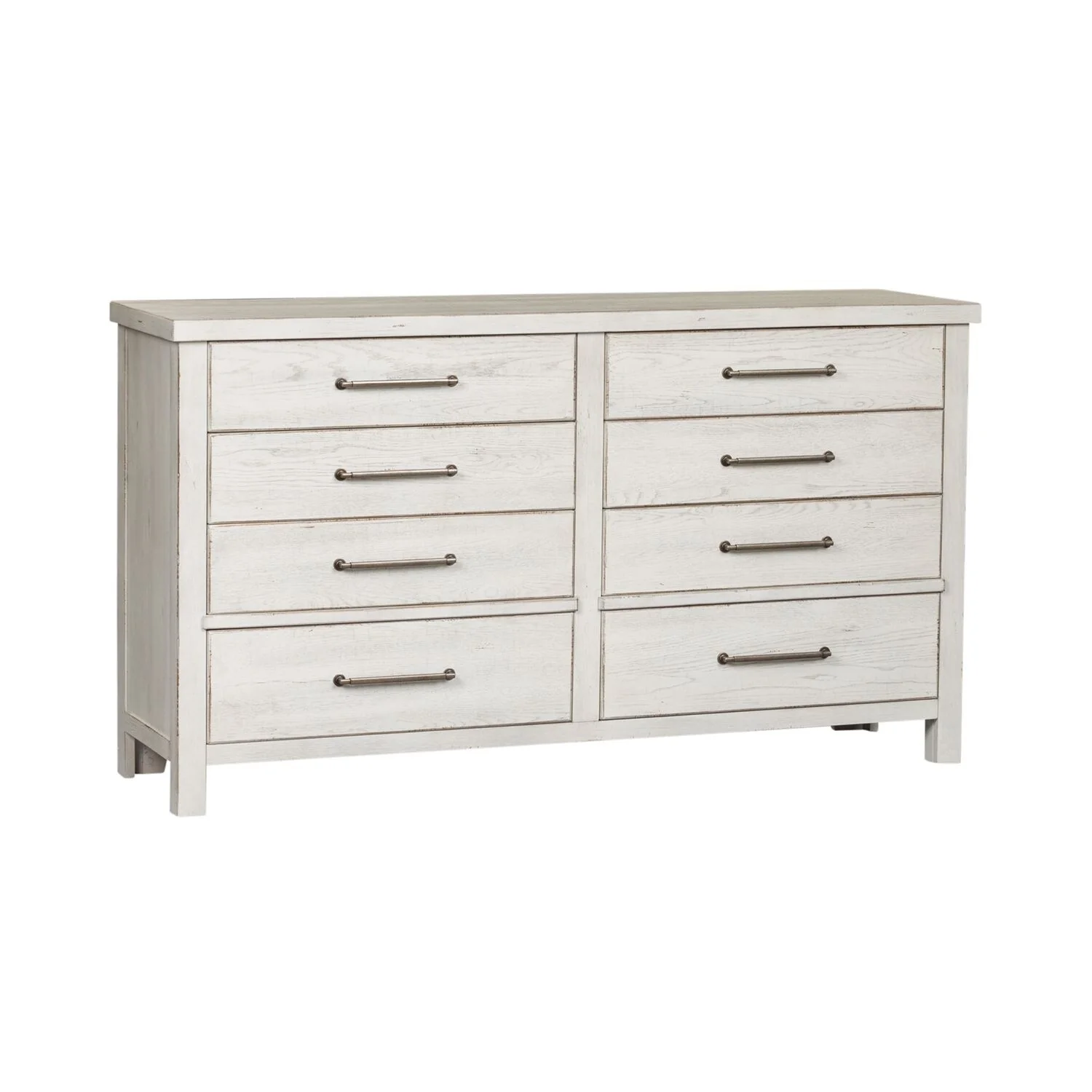 Modern Farmhouse Flea Market White Distressed 8 Drawer Dresser
