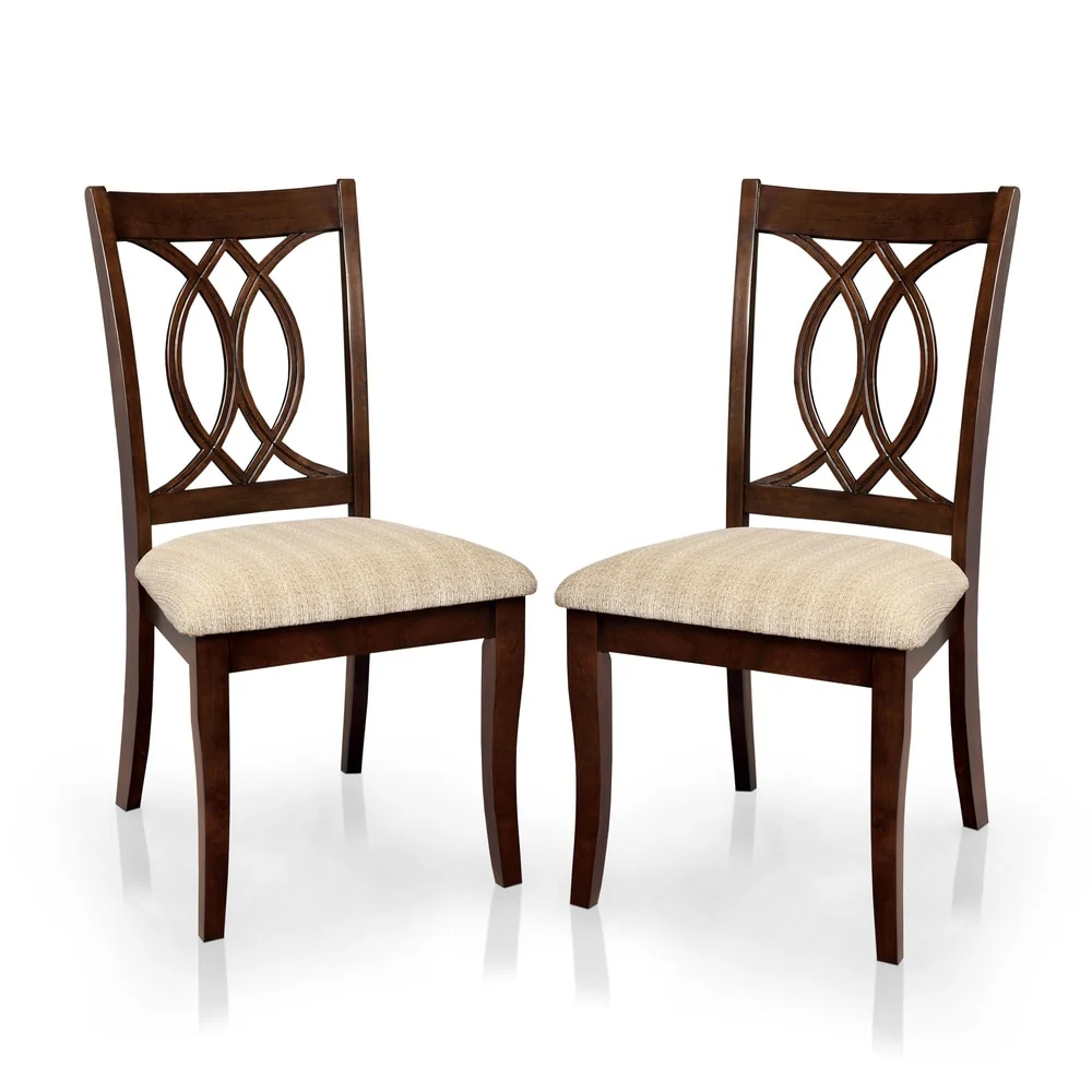 Elsie Traditional Brown Wood Dining Chairs (Set of 2) by Furniture of America