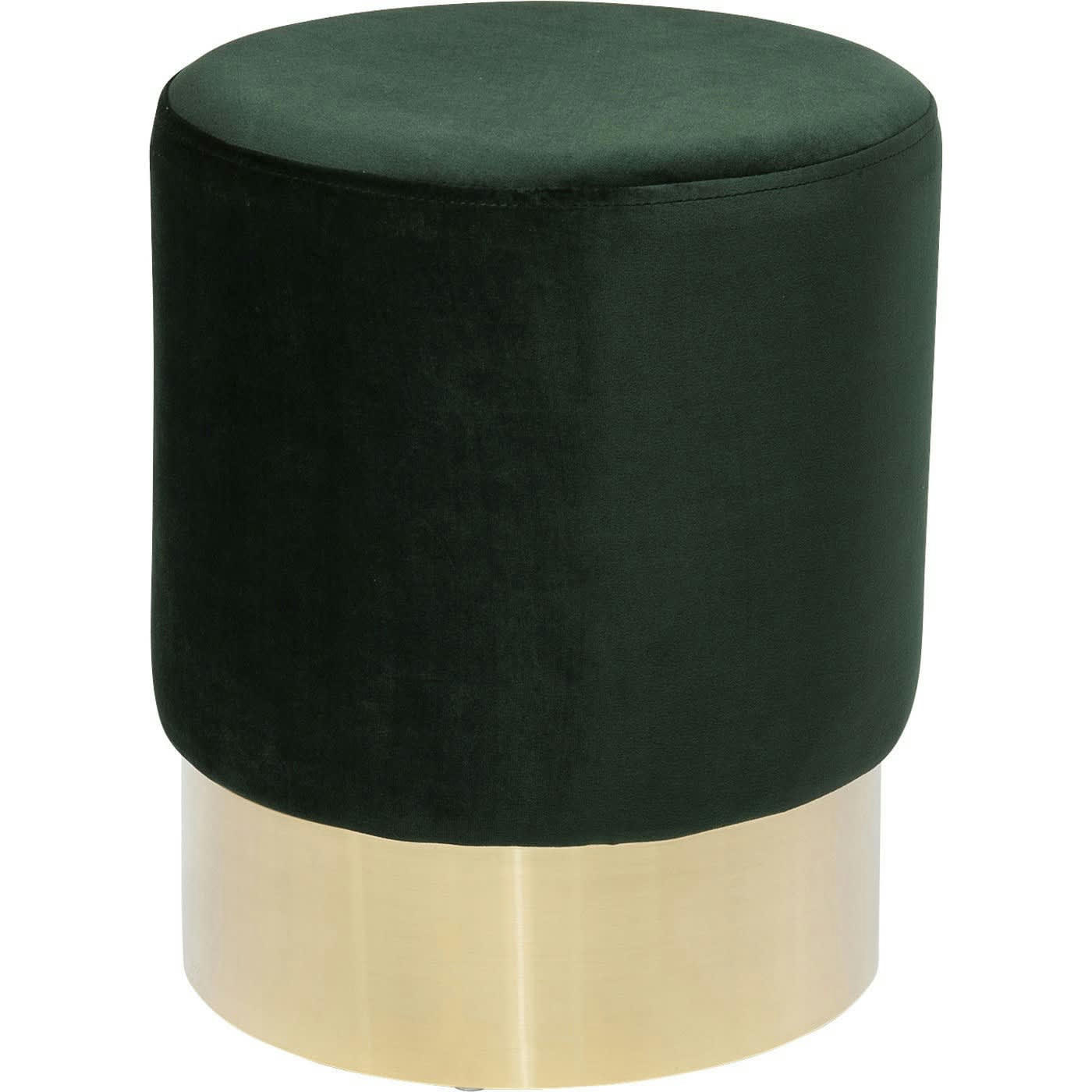 CHERRY - Tabouret en velours vert et acier doré