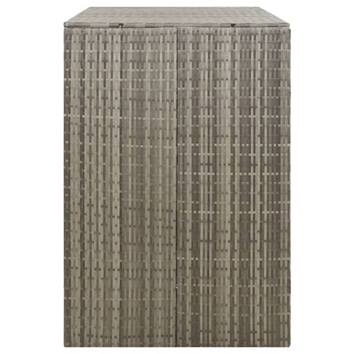 NNEVL Double Wheelie Bin Shed Grey 140x80x117 cm Poly Rattan