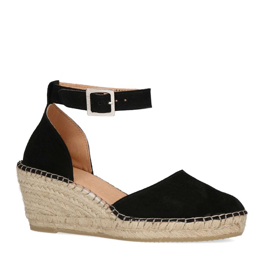 Manfield Zwarte suède sleehakken