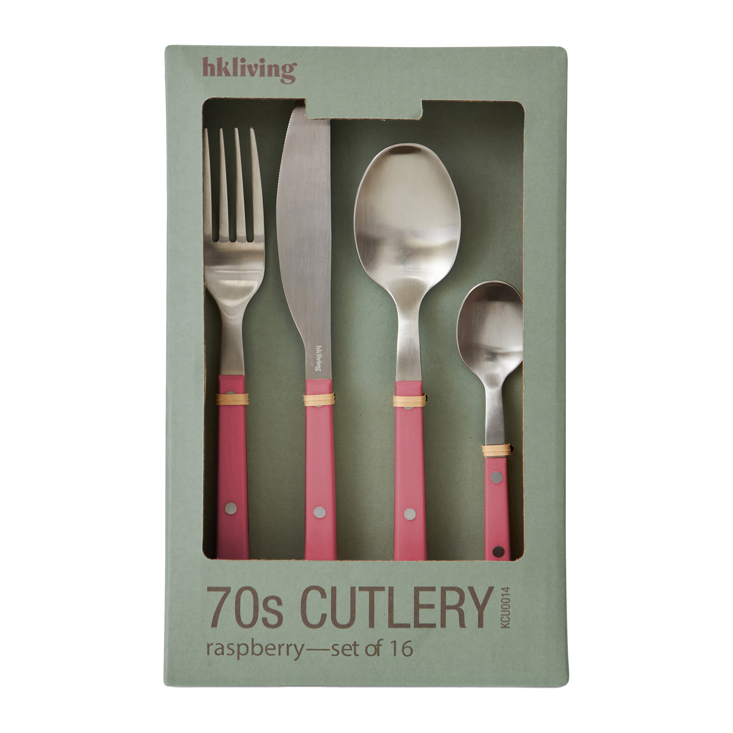HKliving 70's Bestekset 16-delig - Raspberry
