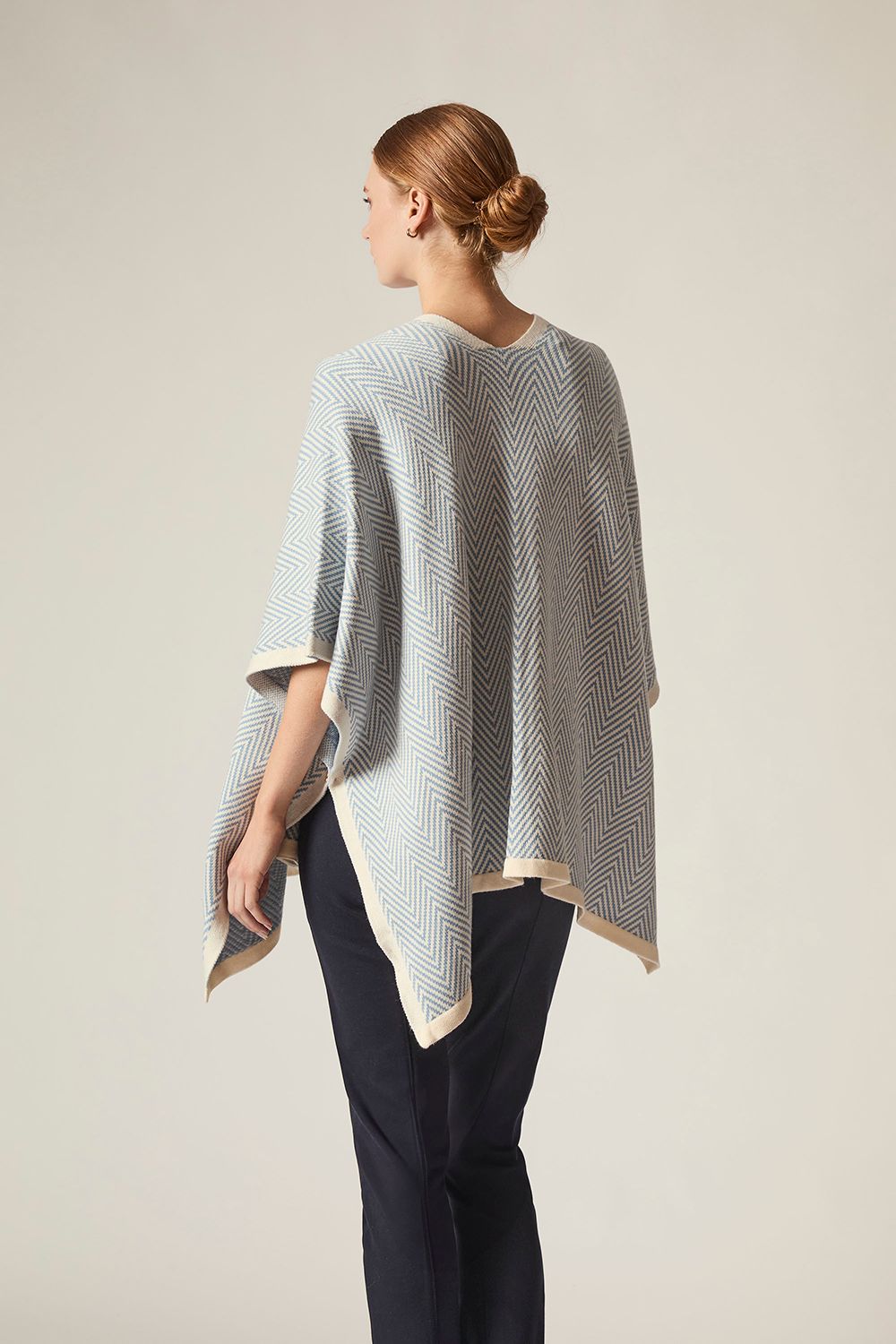 James Lakeland Blue Chevron Knit Wrap