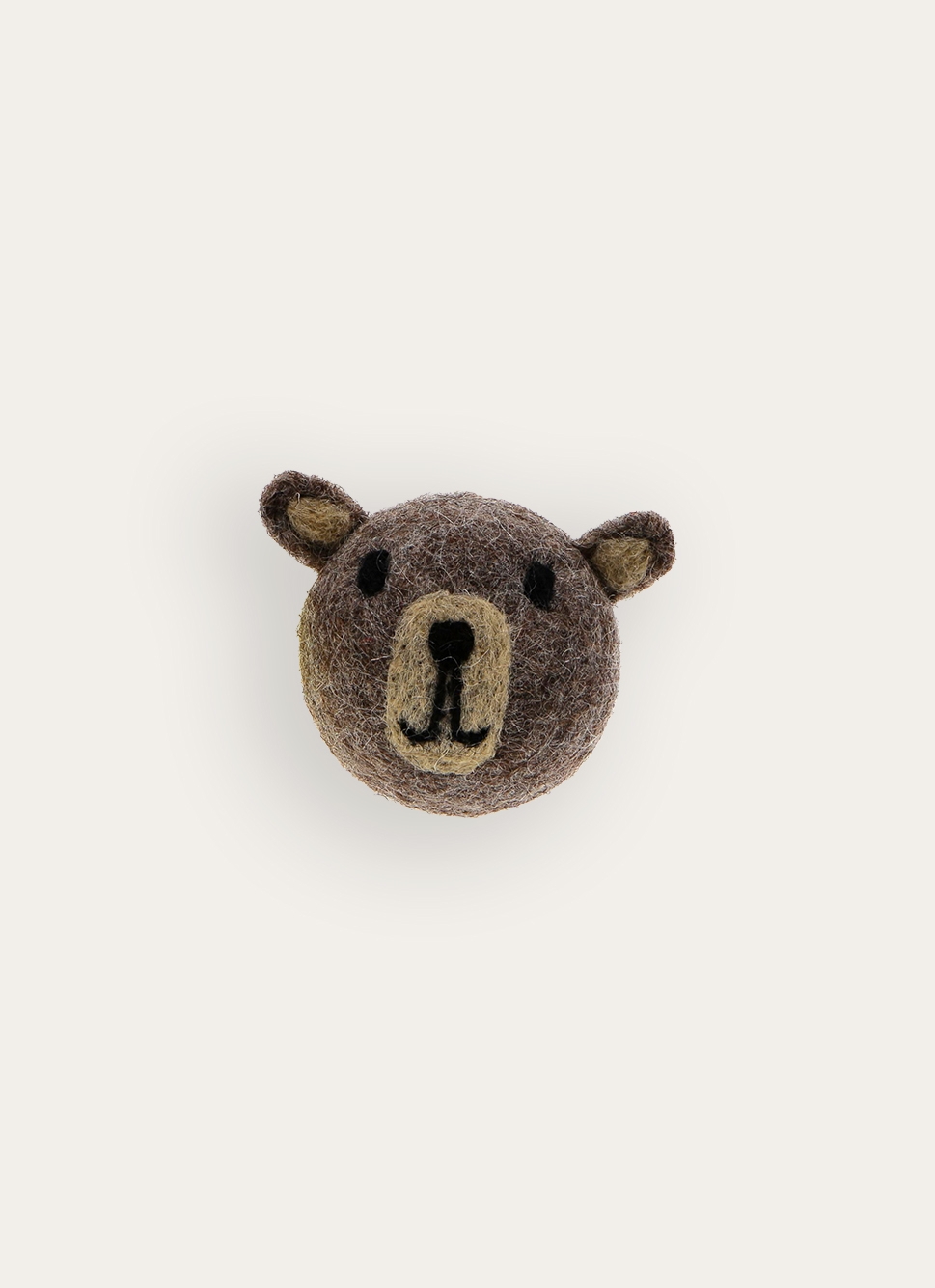 BOULE TÊTE D'OURS EN LAINE NATURELLE BRUN