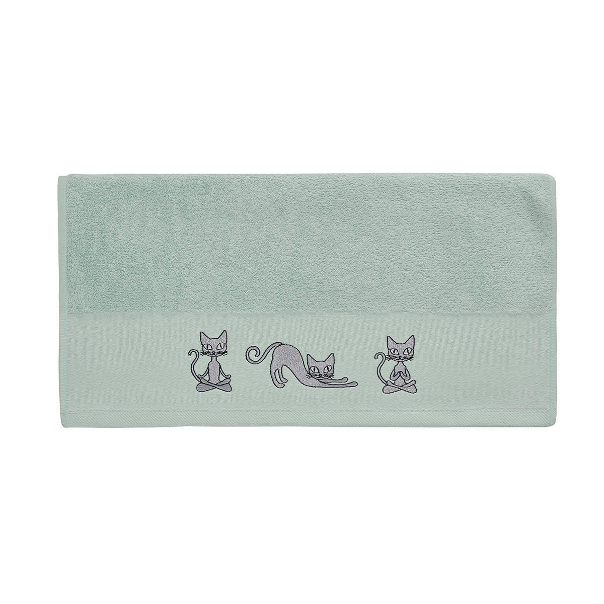 YOGI CAT - Serviette de toilette en coton Menthe 50x100 cm