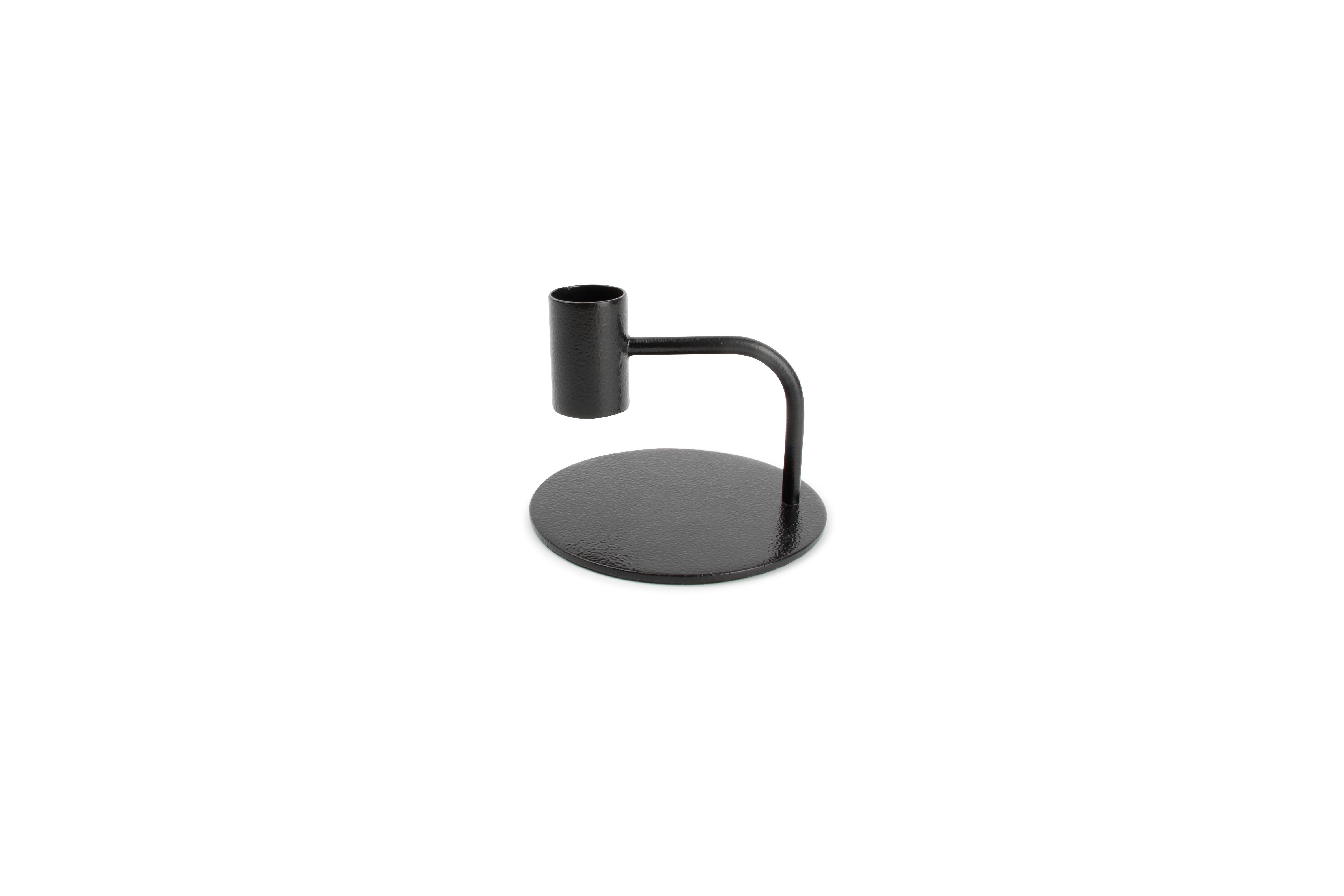 PILLAR - Bougeoir en métal noir 10xH8cm