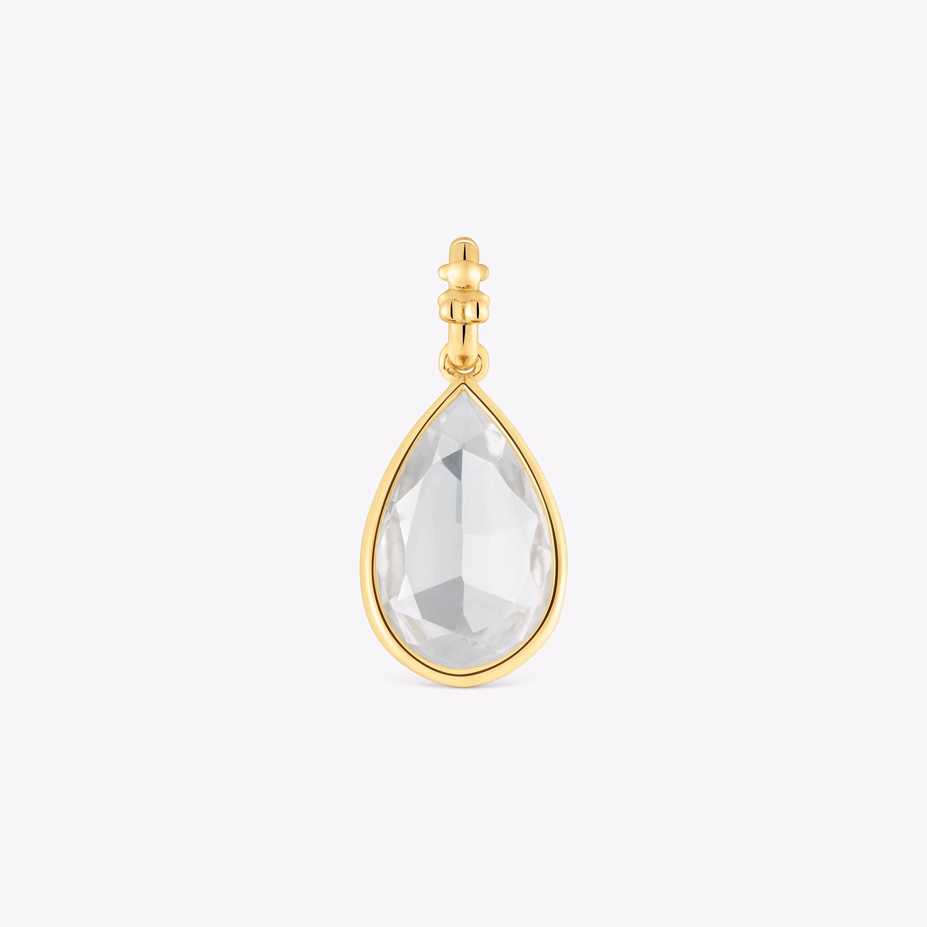 Colgante pequeño con baño de oro 18 kt sobre plata y cristal de roca Medallions