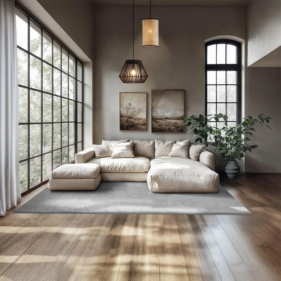 tectake? Kortpolig vloerkleed Soft Zone 160 x 230 cm - Grijs