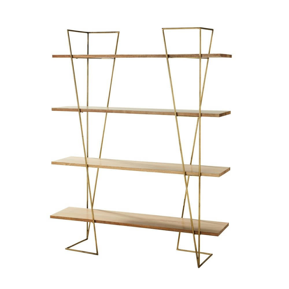 Stella - Étagère en laiton et manguier massif