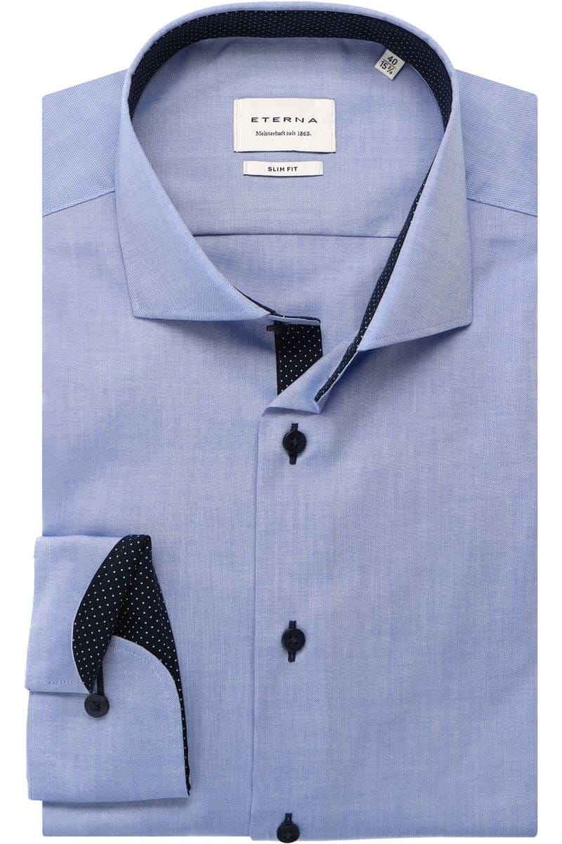 ETERNA Slim Fit Hemd mittelblau, Einfarbig
