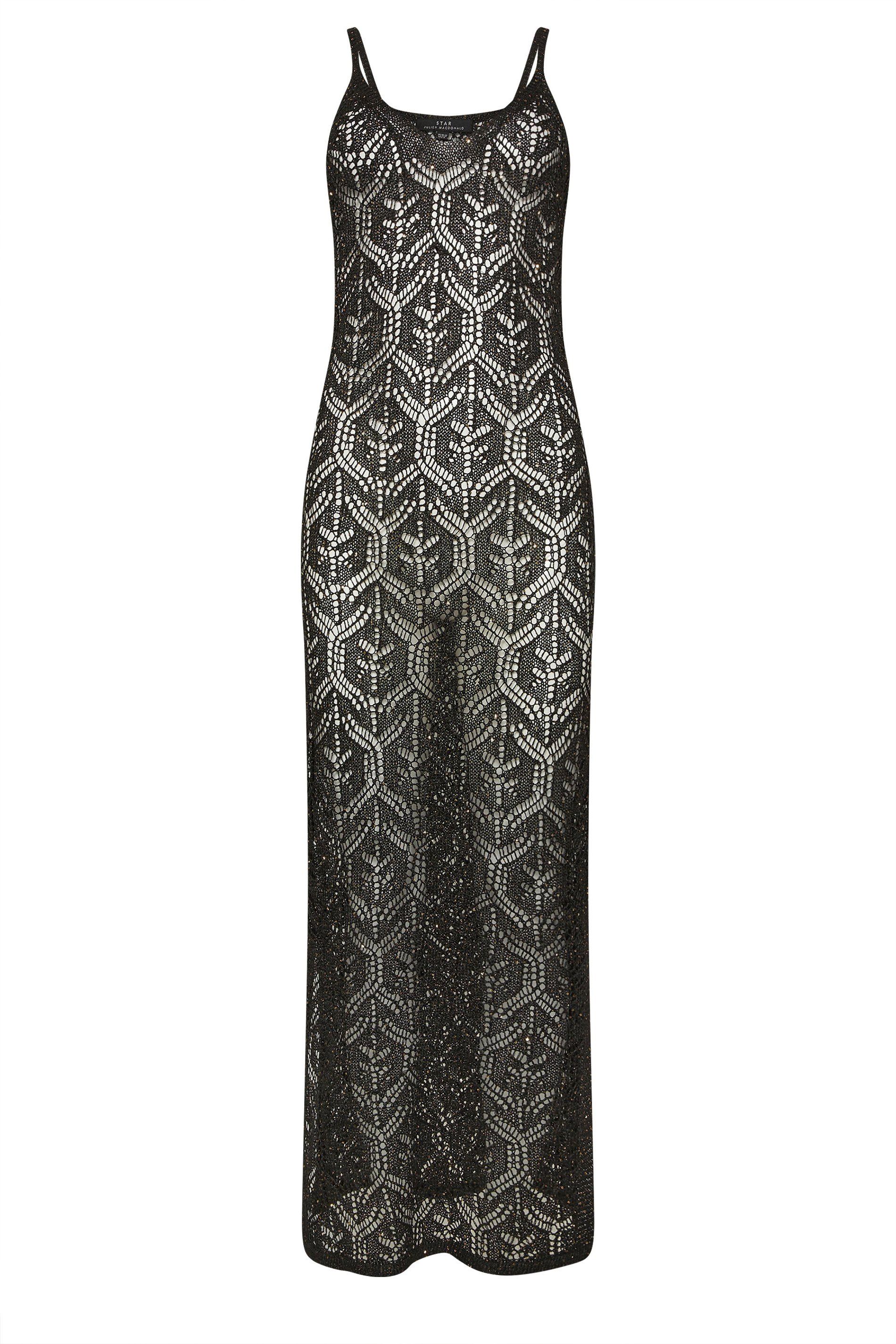 Star by Julien Macdonald Crochet Sequin Maxi Dress