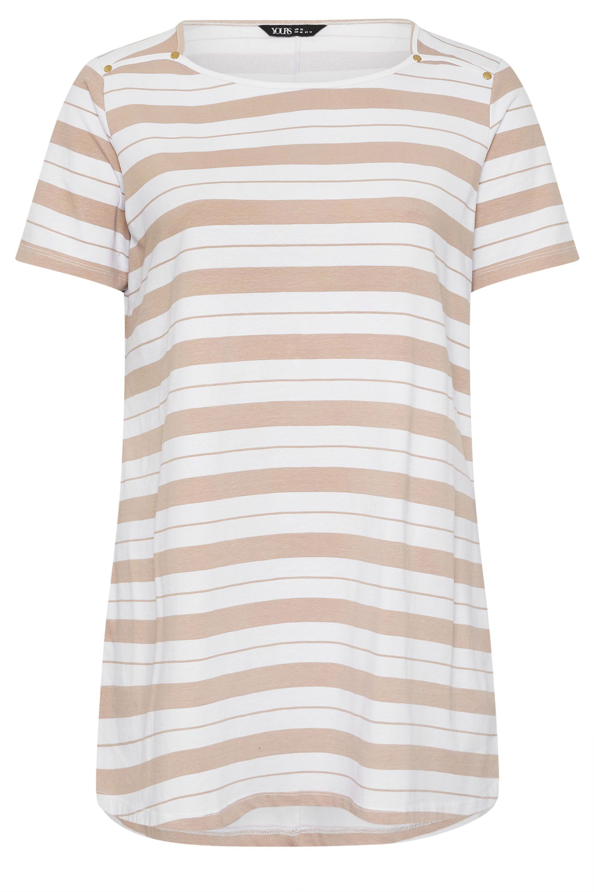 Yours Stripe Stud Detail T-Shirt