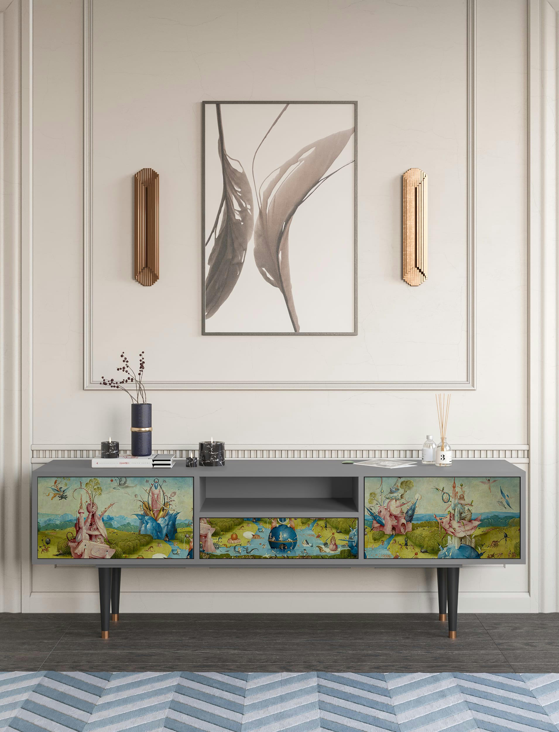 THE GARDEN BY HIERONYMUS BOSCH - Meuble TV  multicolore 1 tiroir et 2 portes L 170 cm