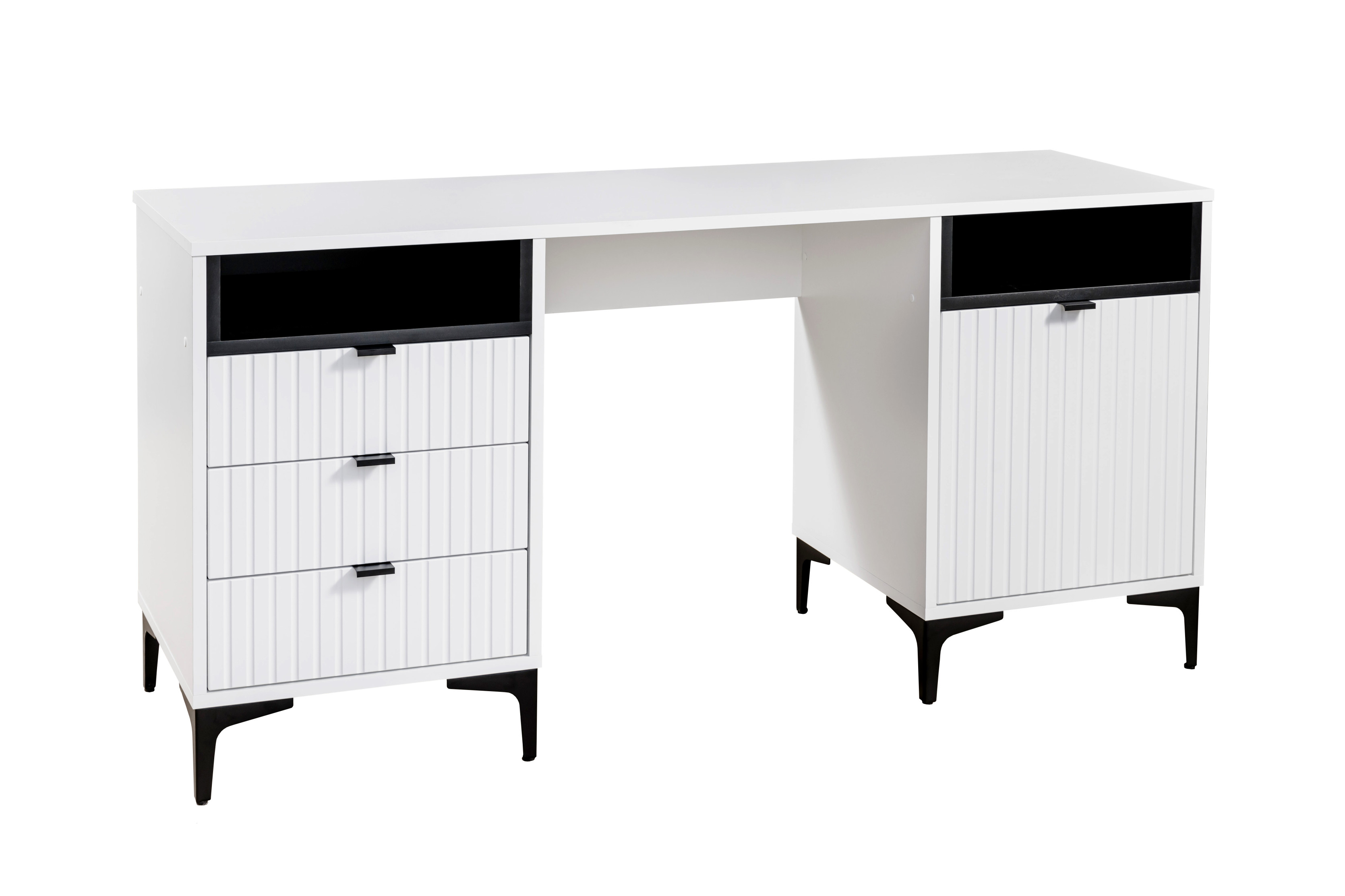 Biurko 1D3S biały/Czarny-Biały nowoczesny design