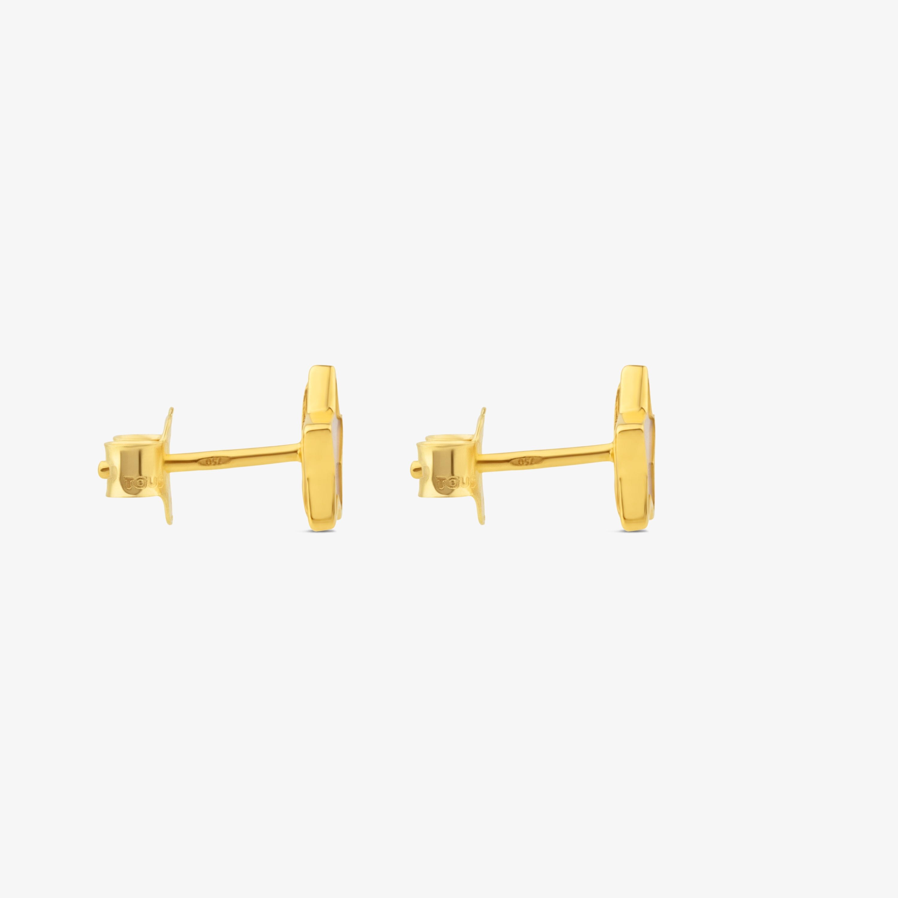 Pendientes estrella de oro y nácar XXS