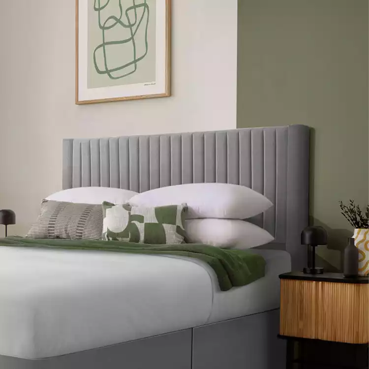 Silentnight Slumber Fabric Double Headboard - Light Grey