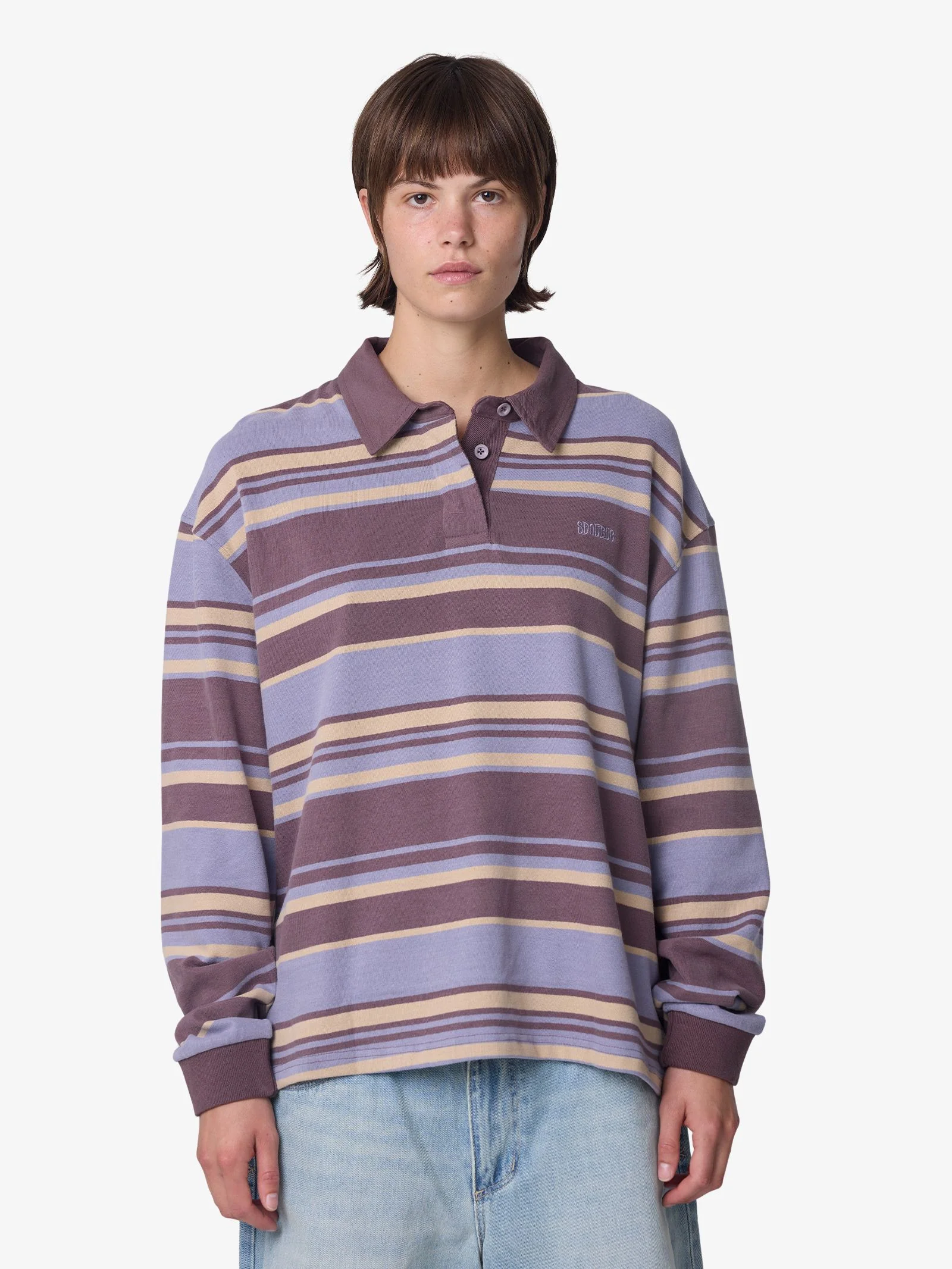 Peach Stripe Rugby Shirt