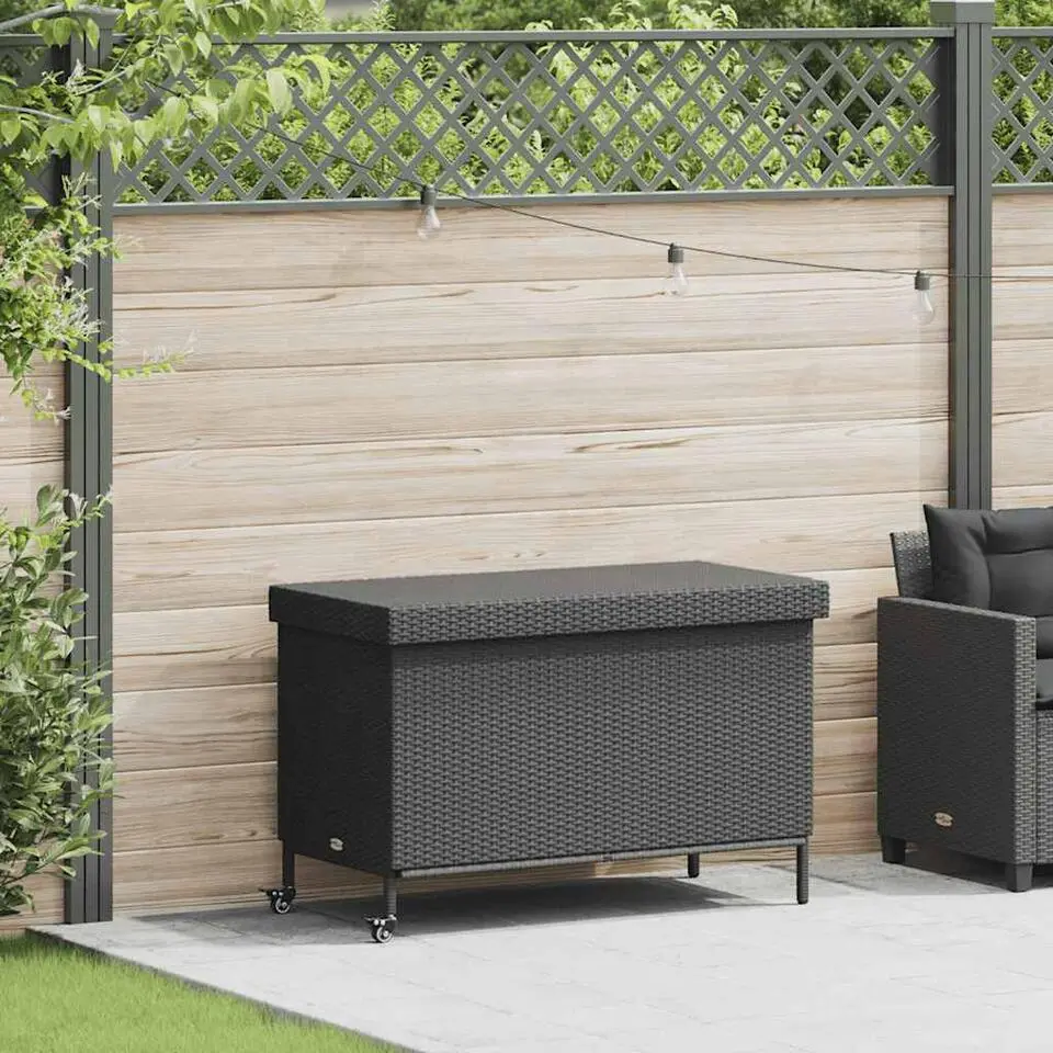 vidaXL - Tuinbox - Zwart - Rattan