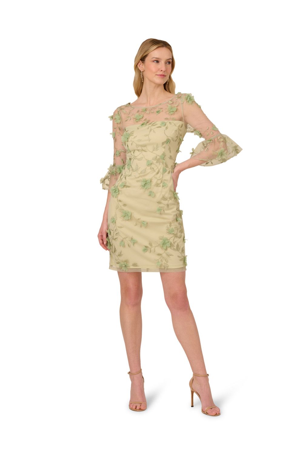 Adrianna Papell Floral Embroidery Sheath Dress