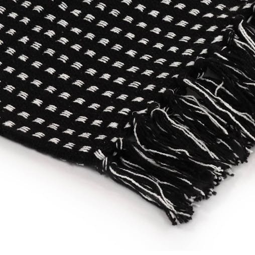 NNEVL Throw Cotton Squares 125x150 cm Black