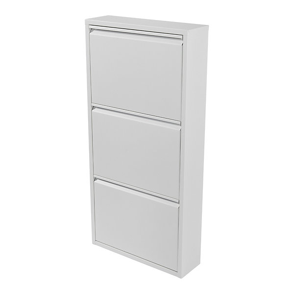 Meuble à chaussures Sokndal à 3 tiroirs inclinables blanc en.casa