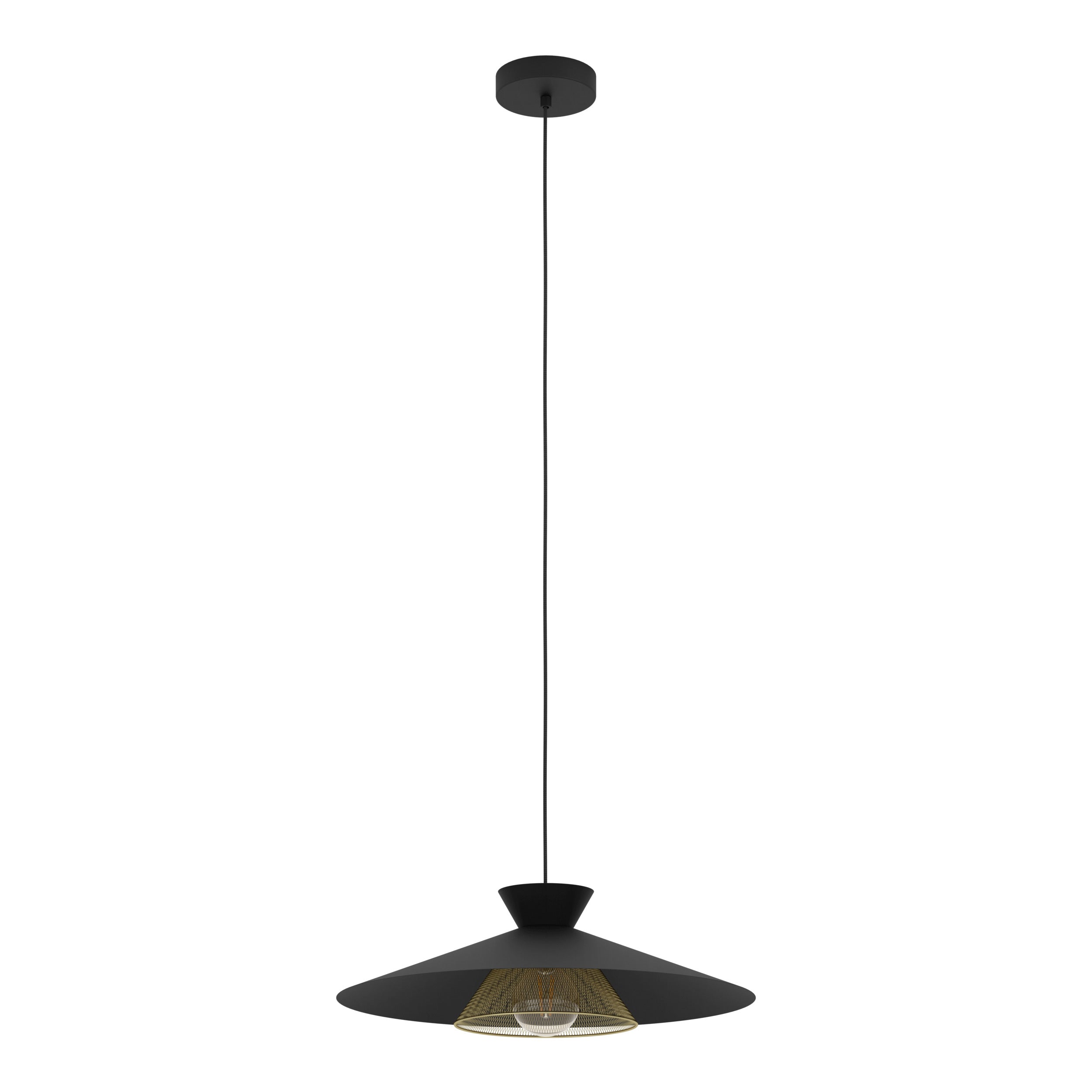 EGLO hanglamp Grizedale - e27 - ø 50 cm - zwart/goud - staal