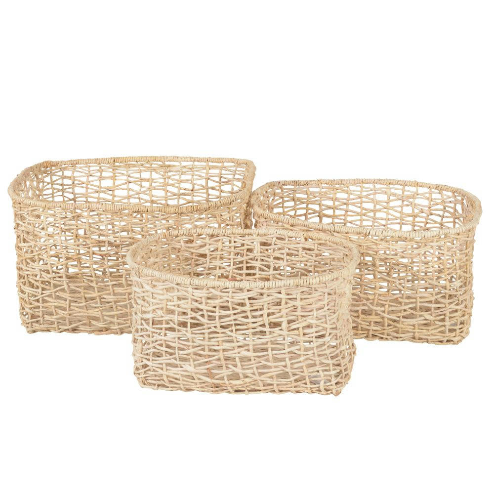 ROP - Panier tressage Abaca  (set de 3)