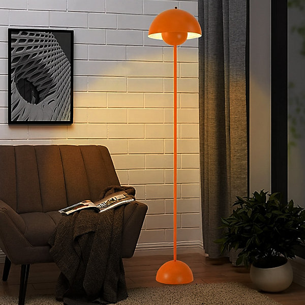 Lampe sur Pied au Design Nordique Classique Doré avec Abat-jour et Base Parabolique Douille E27 pour Salon Salle à Manger Chambre.