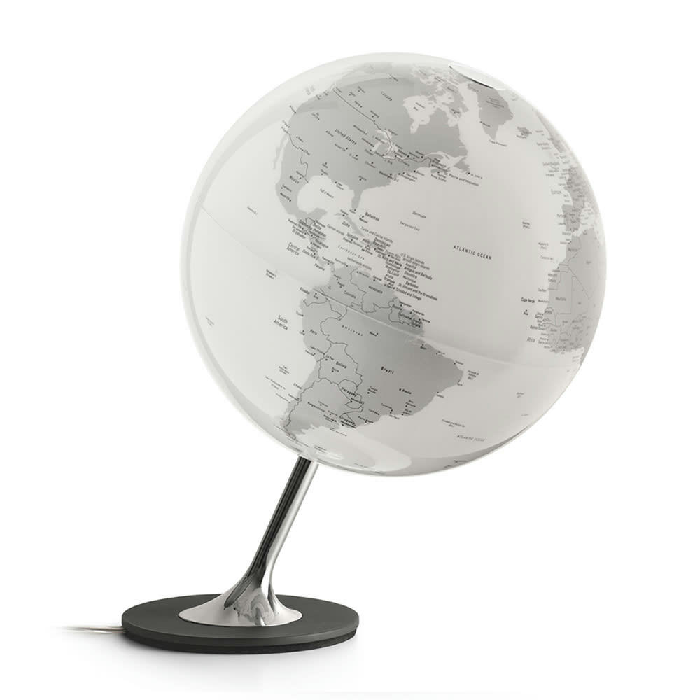 ANGLO CHROME - Globe terrestre de design 25 cm  lumineux  textes en anglais