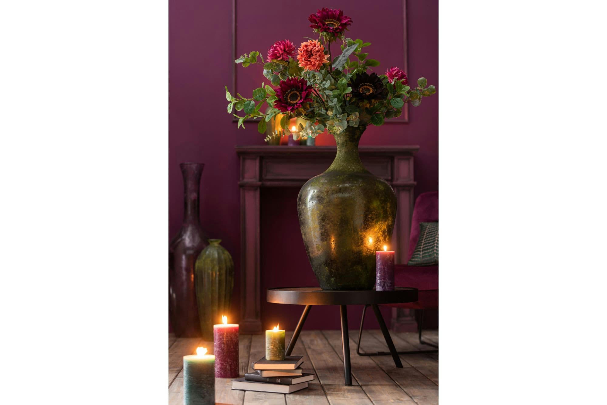 MALKO - Table basse ronde en bois de manguier et métal L50