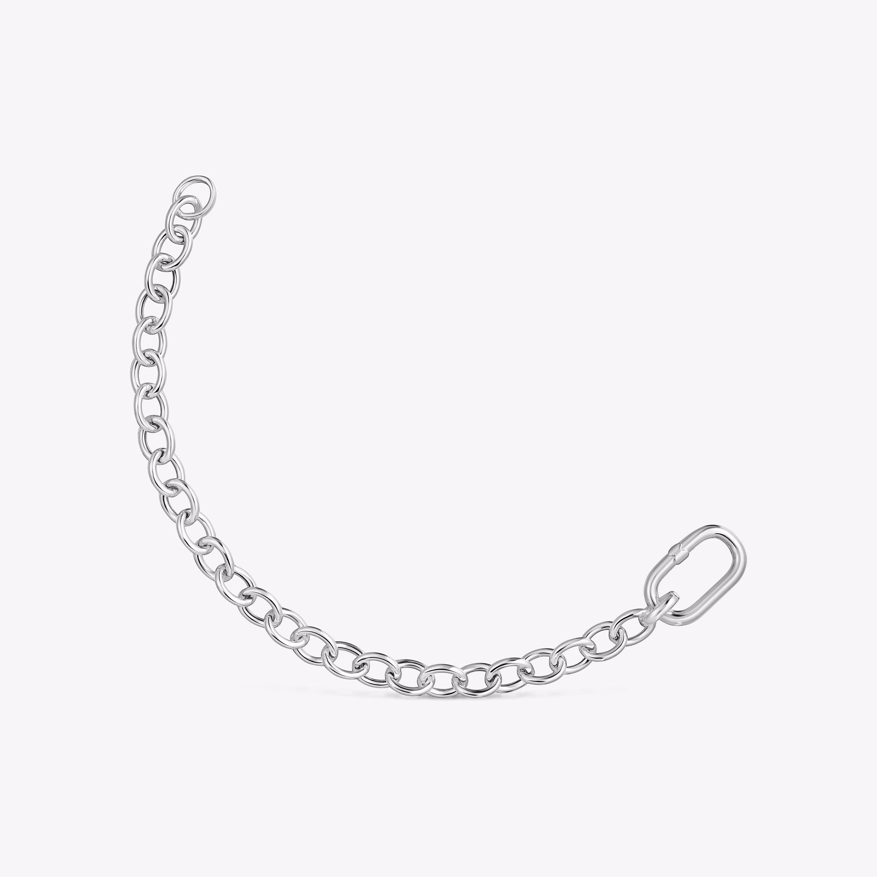 Pulsera cadena de plata y anilla Hold Oval