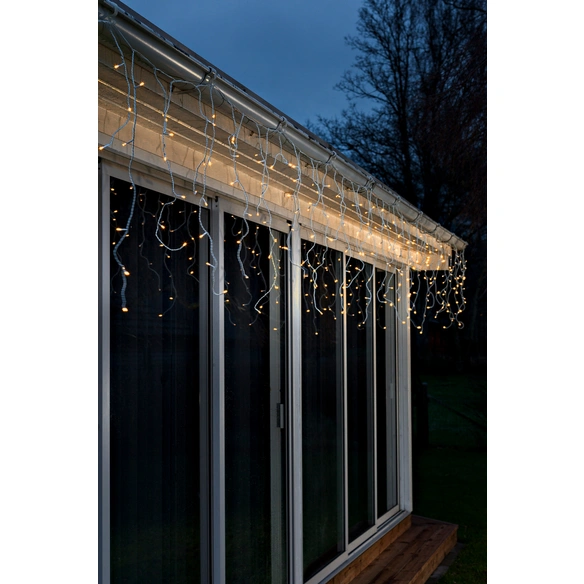 LED-Eisregen, 336 LEDs, Gesamtlänge: 2079 cm, bernsteinfarben