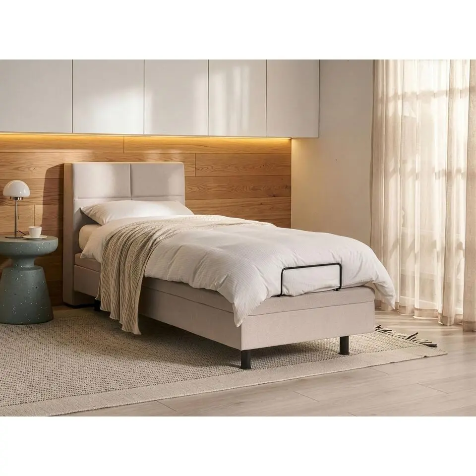 VICEROY - Eenpersoonsbed - Lichtbeige - 90 x 200 cm - Polyester