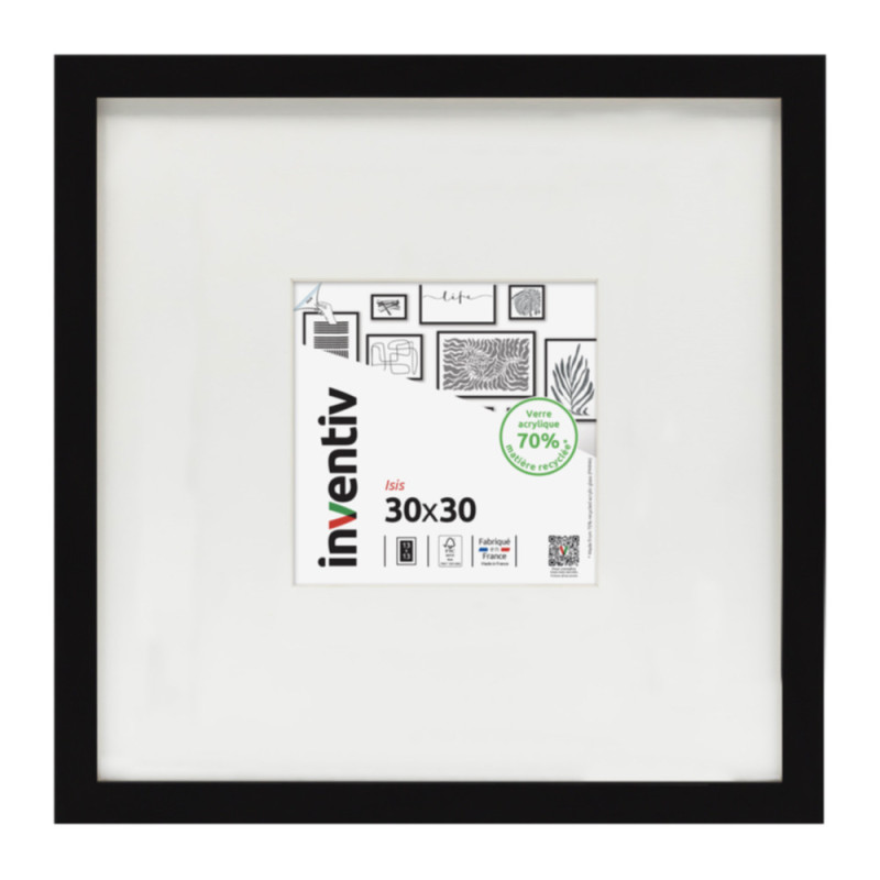 Cadre Isis noir 30 x 30 cm INVENTIV