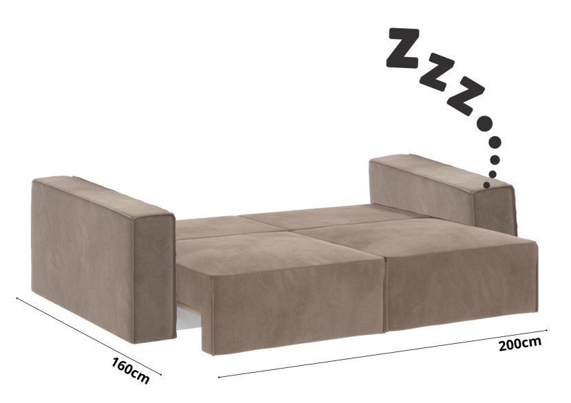 Sofa sens 2 rozkładana wypoczynkowa brązowa z funkcją spania