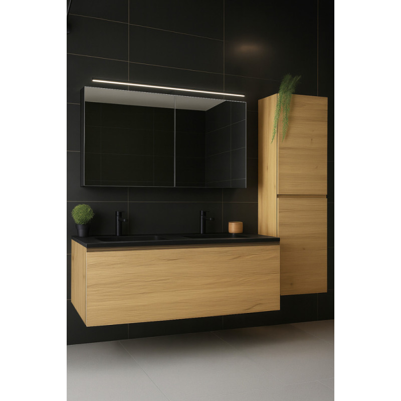 Colonne de salle de bain Trendline 2 portes chêne naturel 40 cm THYS