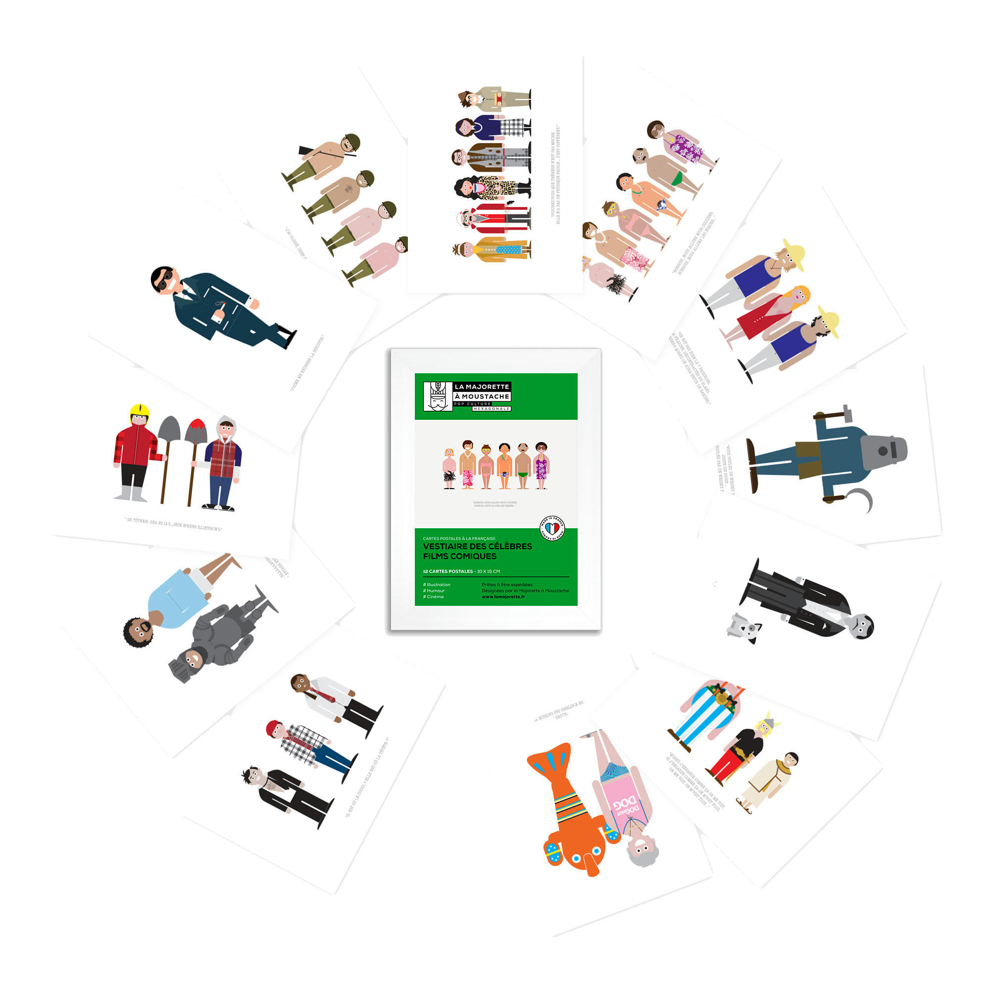 - Etui 12 cartes postales - Vestiaire des films comiques
