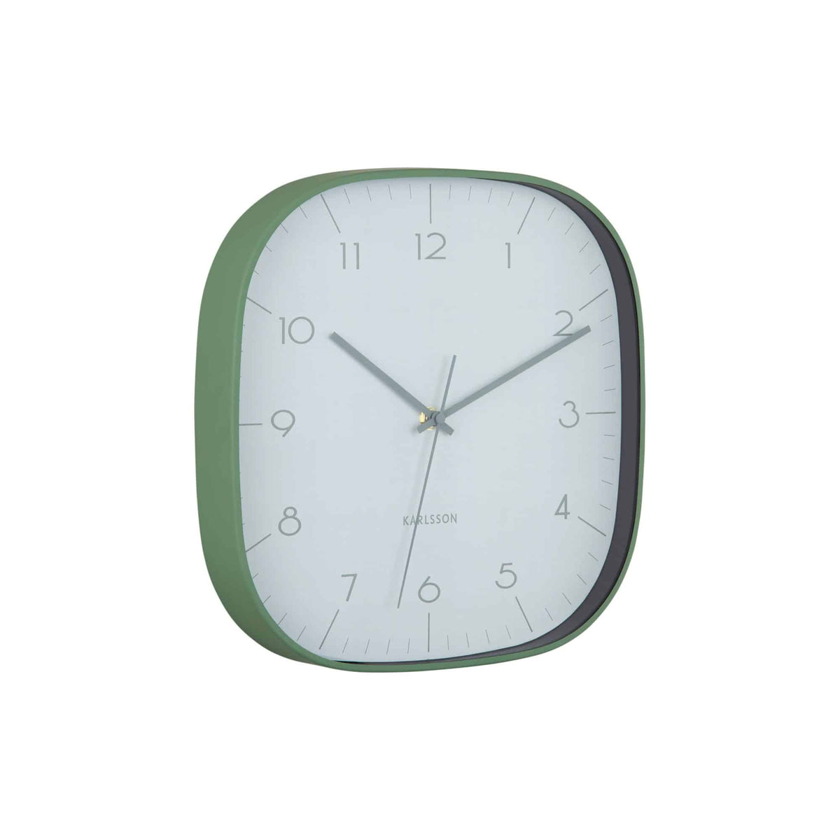 Karlsson wandklok Grato Cuadrado - groen - 4.3x29x29cm