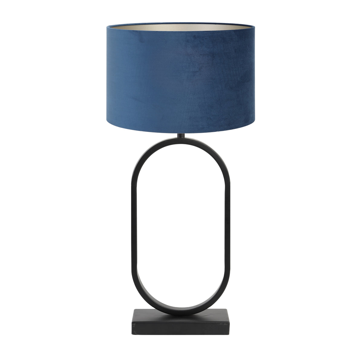 Light & Living tafellamp Jamiri/Velours - zwart, blauw - 30x30x67cm