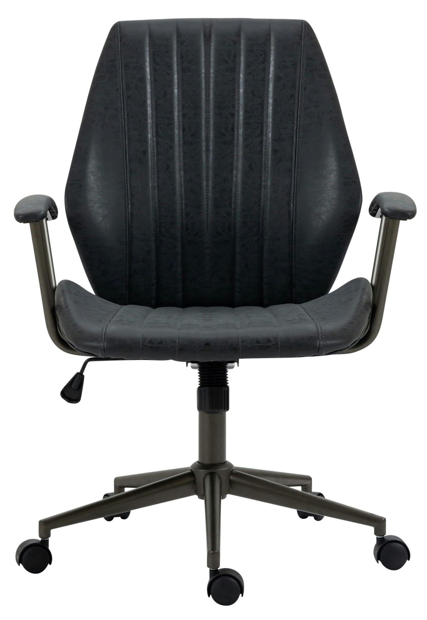 NAMPA - Chaise bureau Simili Réglable pivotante en similicuir Noir antique