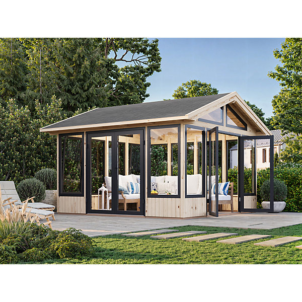 Abri / Veranda de jardin Palmako Isabella bois naturel 22,9m²